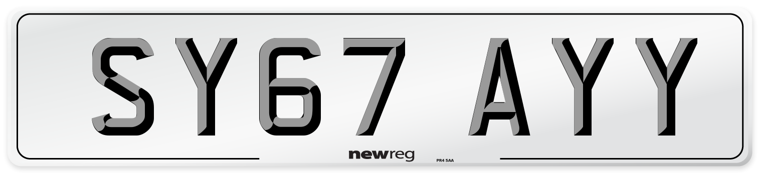 SY67 AYY Number Plate from New Reg